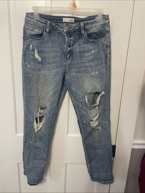 Vervet Light Blue Distressed Boyfriend Jeans